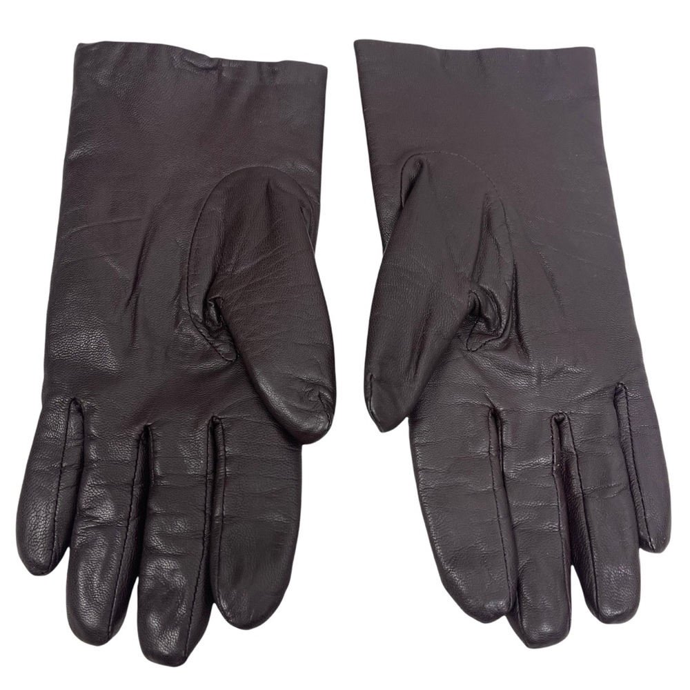 ARIS Leather Gloves Brown Women's size 7.5 - Picture 2 of 7
